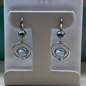 Tacori is reigns earrings with sky blue topaz